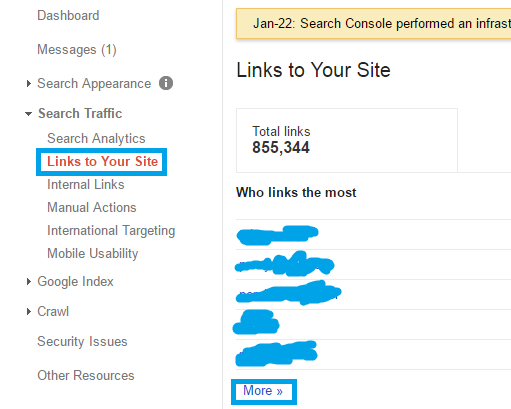 کنترل لینک های ورودی سایت Links to your site